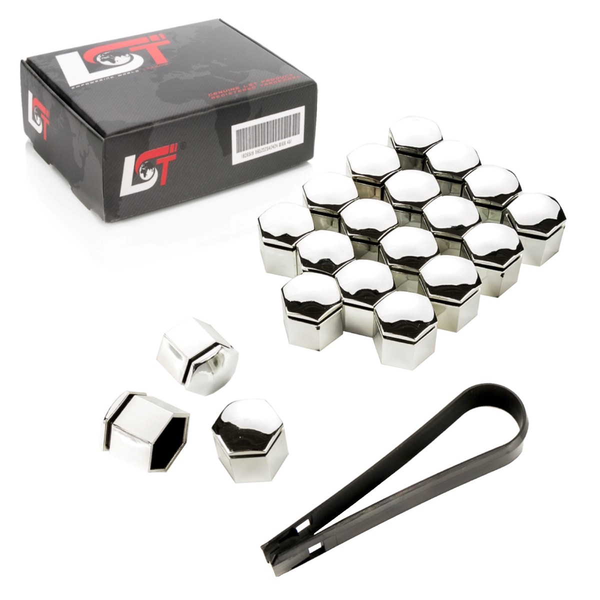 20X Wheel Nut Cover Hexagon 19 Mm Chrome For MERCEDES Car