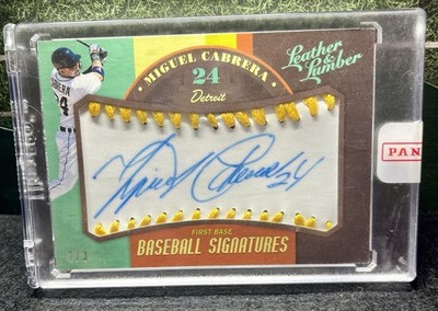 2019 Leather & Lumber Miguel Cabrera SSP Auto #BBS-MC 1/3 baseball signatures