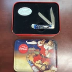 Vintage Case XX Tiny Trapper Coca Cola Blue Bone In Tin