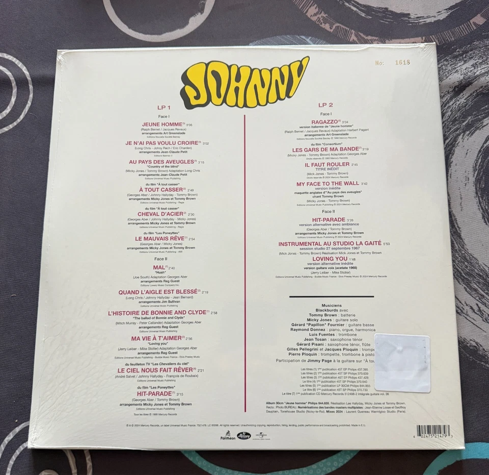 JOHNNY HALLYDAY - Vinyl Jeune Homme double 2 Vinyl numéroté - Photo 2/2