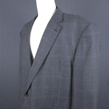 Oak Hill Blazer Mens 4XL 58/60 Gray Gun Club Check Sport Coat Jacket DXL Big