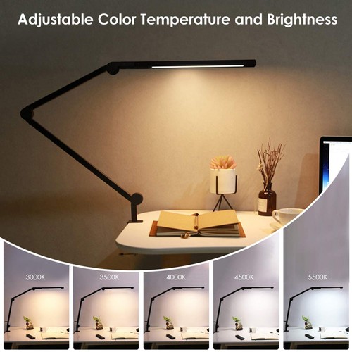 Desk Lamp with Clamp | Swing Arm Desk Light | Eye Caring Table Lamp, Dimmable... - Picture 2 of 6