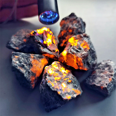 #ad 5PCS Raw Yooperlite UV Fluorescent Emberlite Glowing Fire Rocks Chunks Stone $16.90