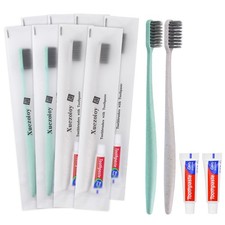 Disposable Toothbrushes with Toothpaste, 100 Pack Individually Wrapped - Travel