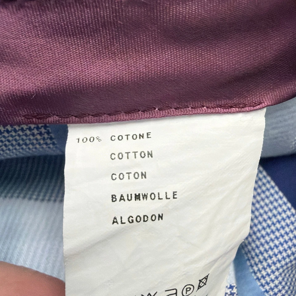 Etro Pants Mens Size 36 x 34 Cotton 54 Italy Blue Plaid - Image 4 of 4