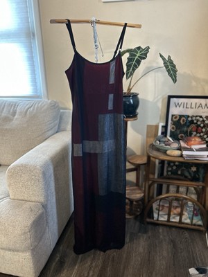 Sue Wong Maxi Slip Dress XS Black velvet Mesh Overlay Y2K Vintage Whimsigoth