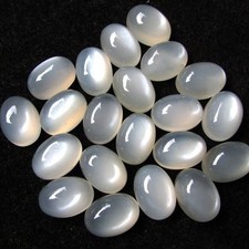 White Moonstone Oval Cab Cabochon 6x8mm For Making Jewelry