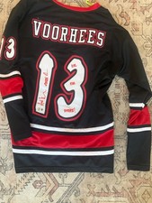 Ari Lehman Signed Jason Voorhees Custom Hockey Jersey Beckett Cert