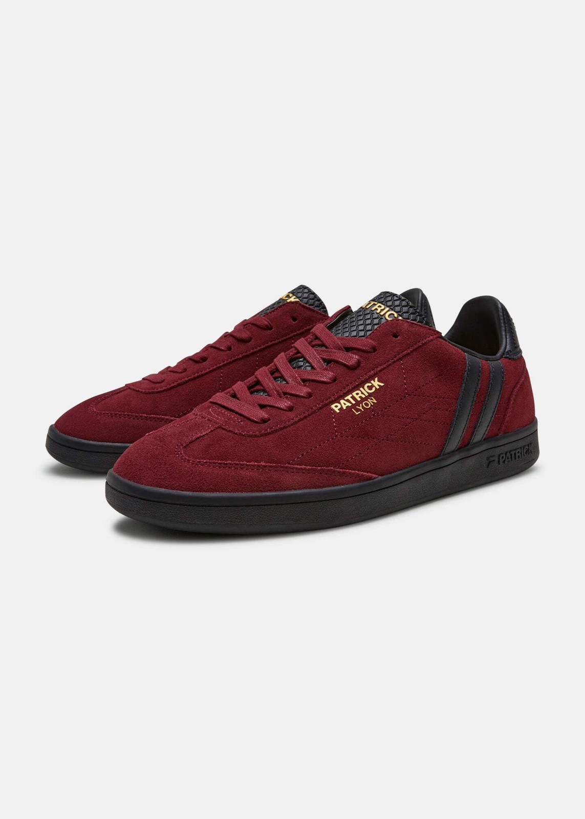 Patrick Lyon Mens Trainers Casual Shoes Burgundy Black