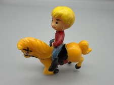 Vintage Plastic Boy Rider Horse Figure Set Cowboy Western Small Toys