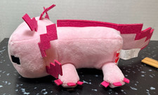 Minecraft Axolotl Mojang Caves and Cliffs Pixel Pink Plush Mattel Stuffed Animal