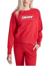  60 DKNY Womens Rhinestone Crewneck Pullover Sweatshirt
