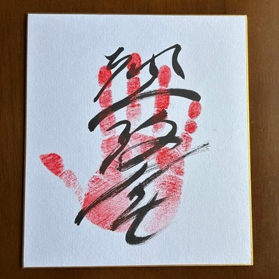 Sumo Autograph Handprint Atami Fuji Signed Shikishi Reiwa 8th Basho Japan