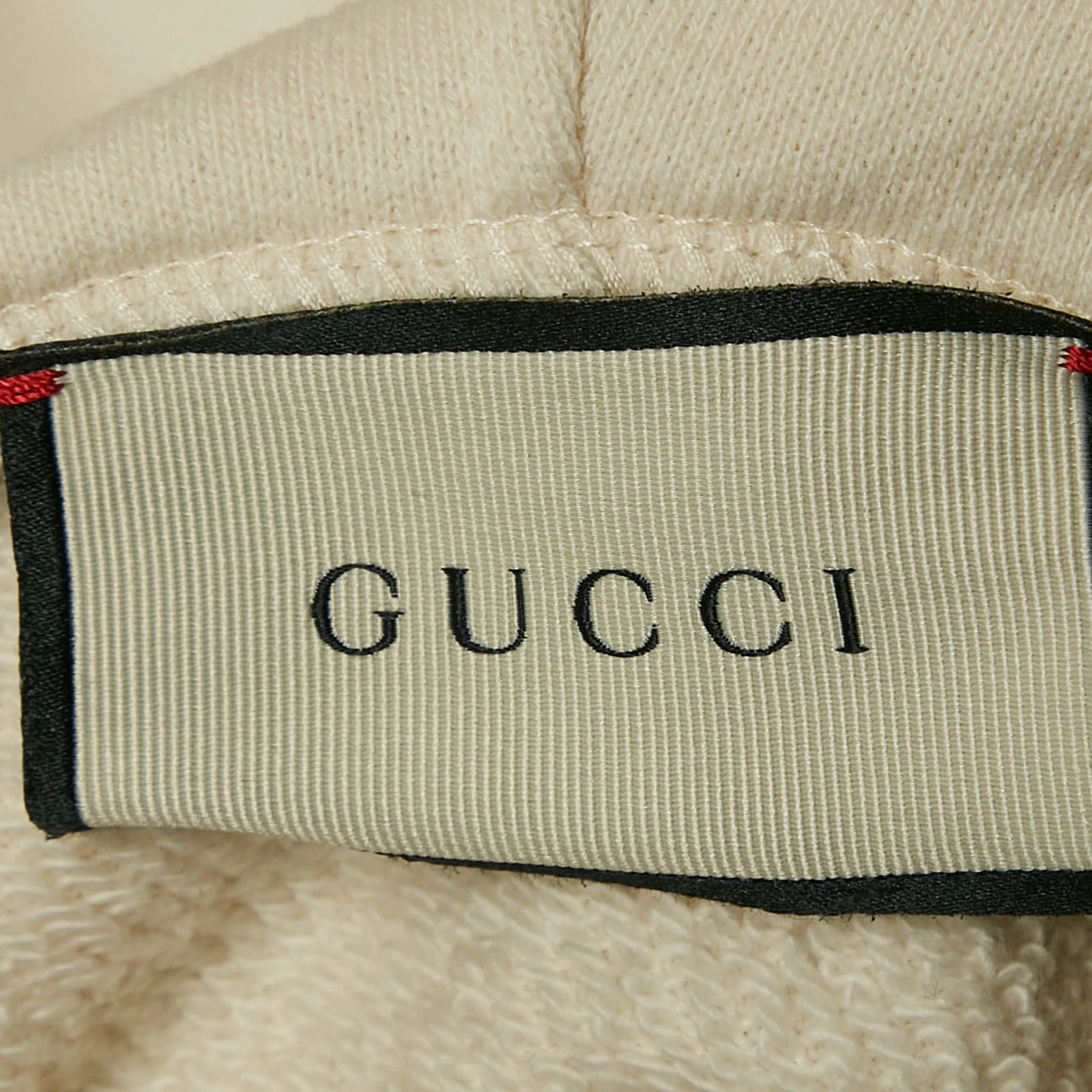 Felpa con cappuccio Gucci Off White in cotone con stampa tigre S