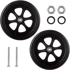 2Pcs 8 Inch Walker Wheels Replacement, Wheelchair Front Wheels, Rubber Rollator