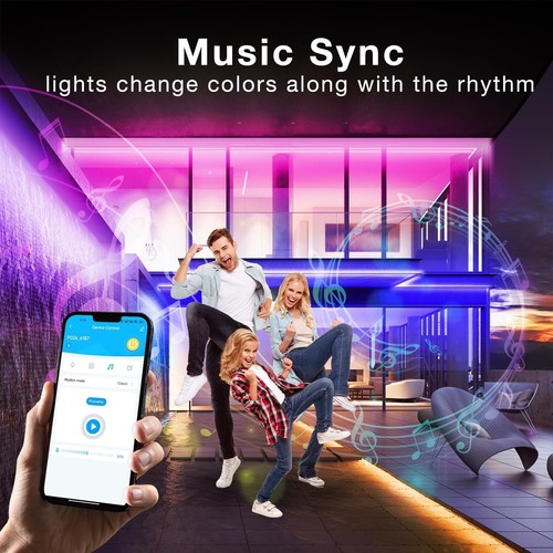 Multicolor Outdoor RGB LED Strip Lights with Music Sync & Timer Function - Picture 7 of 9