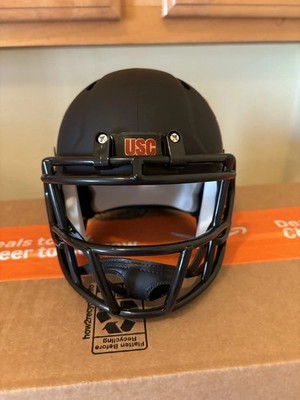 USC Trojans Custom Matte Black Eclipse Mini Football Helmet