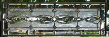 Stained Glass Transom window HANGING PANEL 32 X 11 1/2 incl hooks