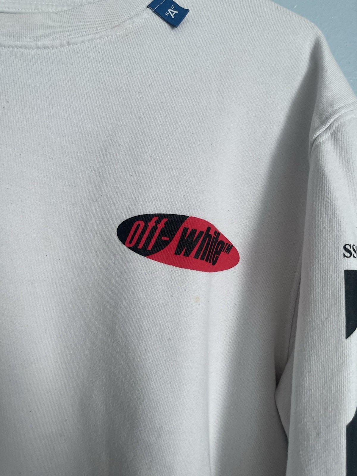 Off White Virgil Diagonal Split Logo Red Black Lo… - image 10