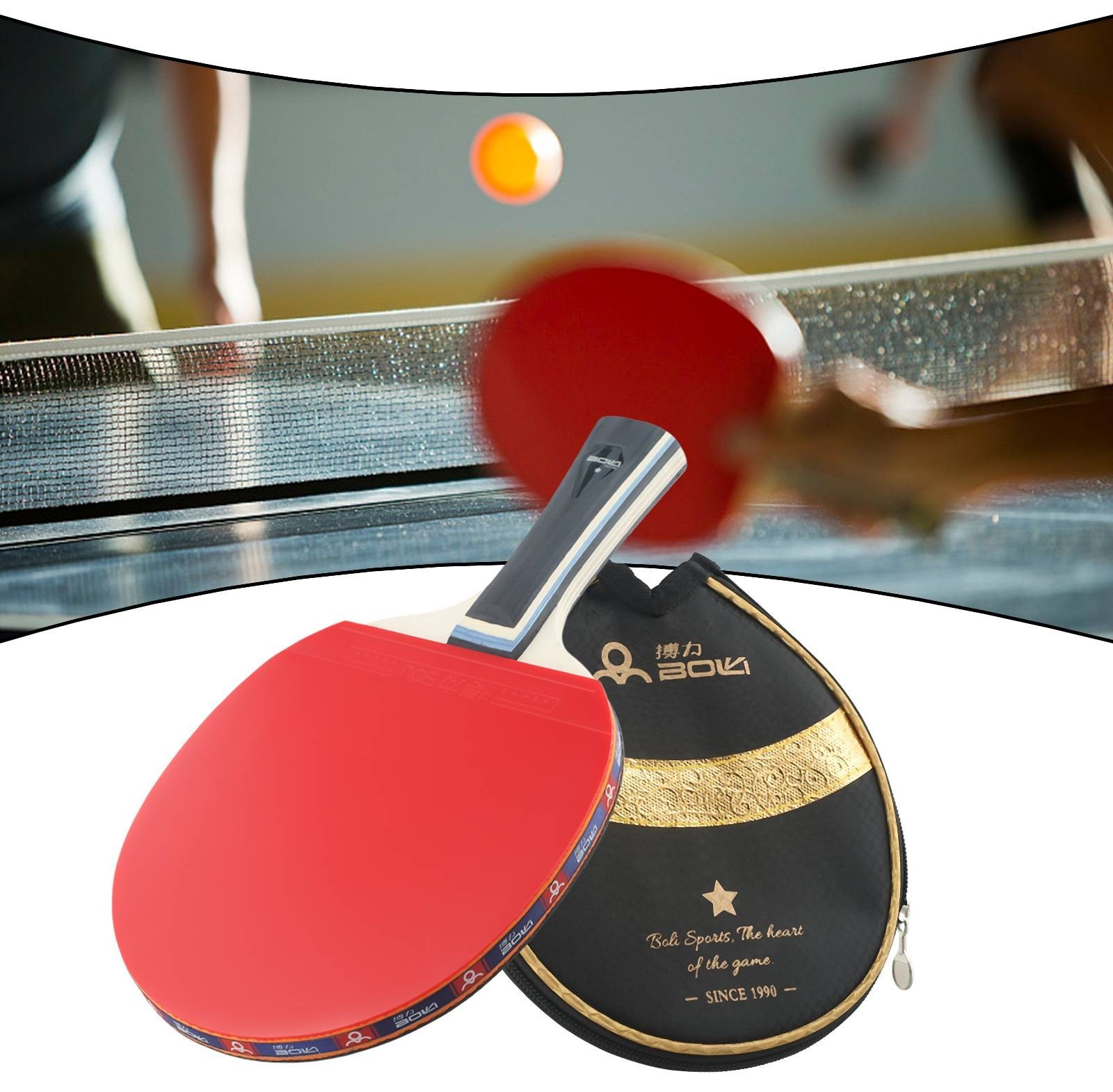 Table Tennis Racket-Star Inverse Colle Fort Spin Bois + Caoutchouc 7 Plis