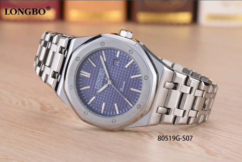 Orologio da Polso Uomo Marca Longbo Ottagonale Acciaio Color Argento Blu  Elegant | eBay