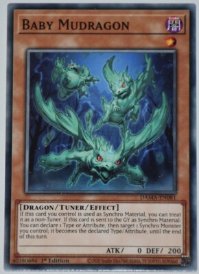 Carta Yu-Gi-Oh! Muddy Mudragon - DANE-EN081, Rara, 1ª Edición, Dark Neostorm | Monstruo Dragón, Coleccionable