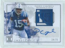 PARRIS CAMPBELL 2019 PANINI IMPECCABLE RPA 2 COLOR PATCH AUTO RC #D 24/75
