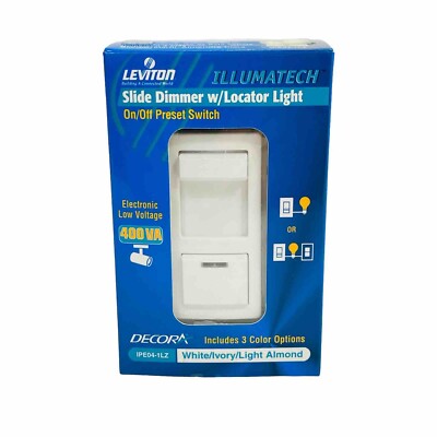 Qty 10 Leviton IPE04-1LZ Slide Dimmer W/ Locator Light White, Ivory, Lt. Almond