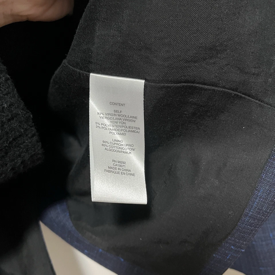 Blazer Tibi Nuevo con Etiquetas Doble Pecho Azul Lana Manchada Talla 2 Foto 3 de 4