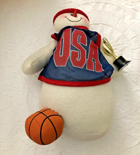 NBA Basketball Snowman with USA on Front and Trophy and Basketball