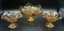 Viking Glass Epic Amber Candleholders + Footed Bowls 6 petals