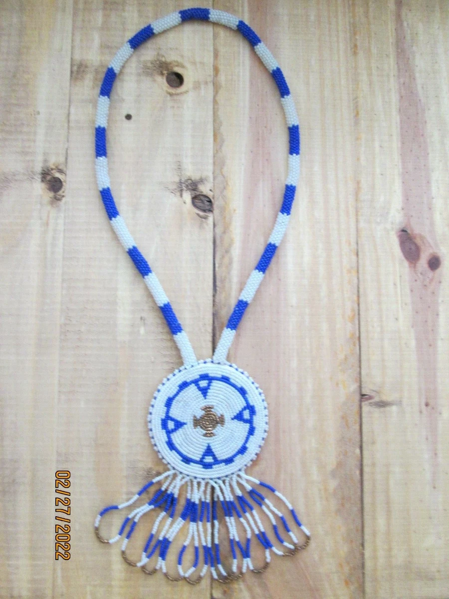 Native american beaded rope necklace deals