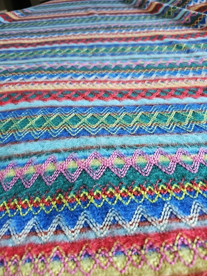 Retro Knit Fabric Colorful 54" x 56" *Read* - Image 2 of 4