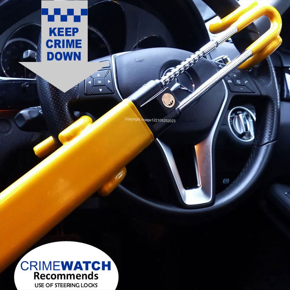 Car Steering Wheel Lock For Mercedes Heavy Duty Double Hook Twin Bar