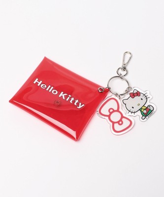lowrys farm×hallo kitty collaboration Kitty 50th anniversary clearpouch keychain