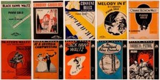 Lot of 10 Vintage Sheet Music: Piano Solos