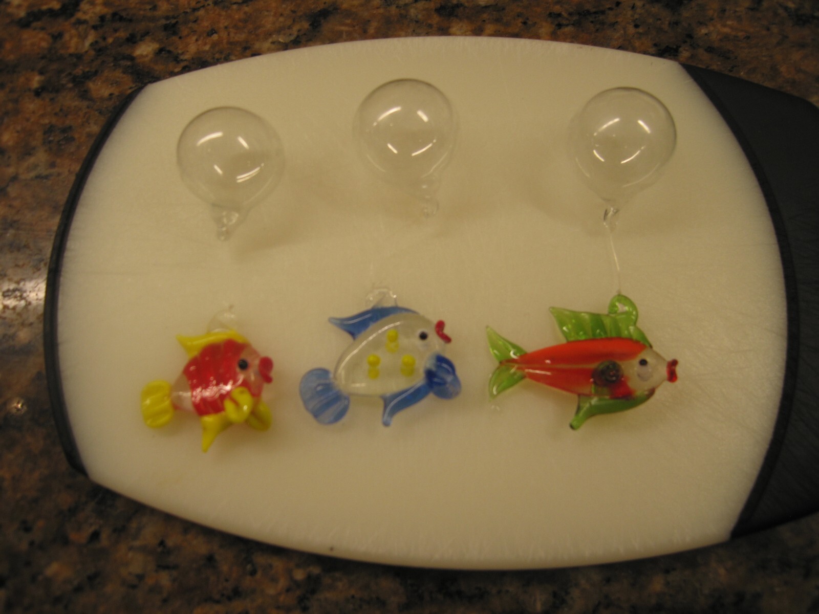 Vintage Lot of 3 Aquarium Fish Tank Bowl Decoration Float Ball Blown