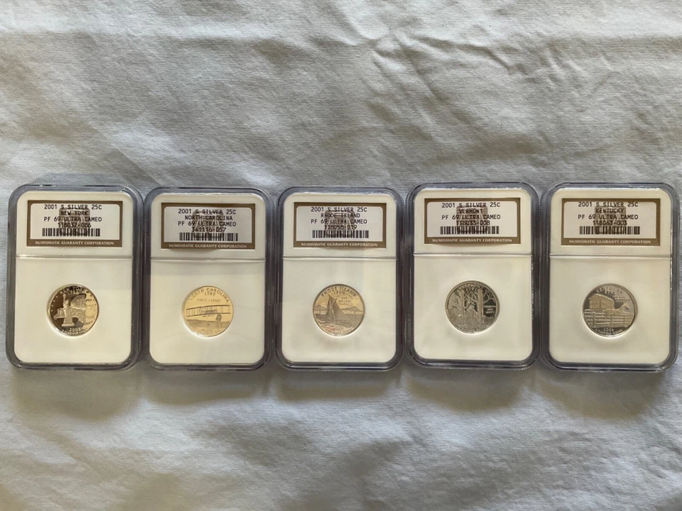 Year 2001 United States mint state quarters a lot of 10 graded by NGC & ICG - Image 3 of 3