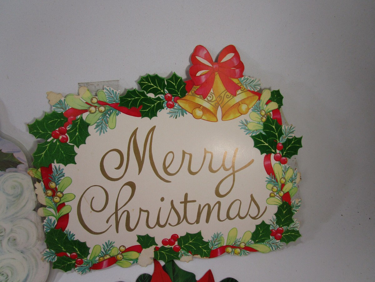 Vintage Cardboard Wall Decor Christmas Santa Retro | eBay