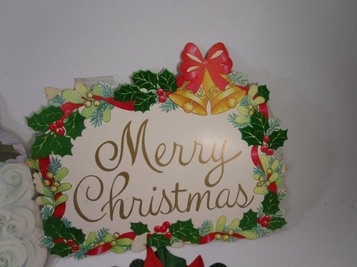 Vintage Cardboard Wall Decor Christmas Santa Retro - Picture 6 of 8