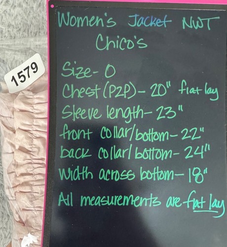 Chicos Sandee Jacket Delicacy Womens Pink Jacket Size 0 Lightweight Y2K 90s NWT - Picture 10 of 11