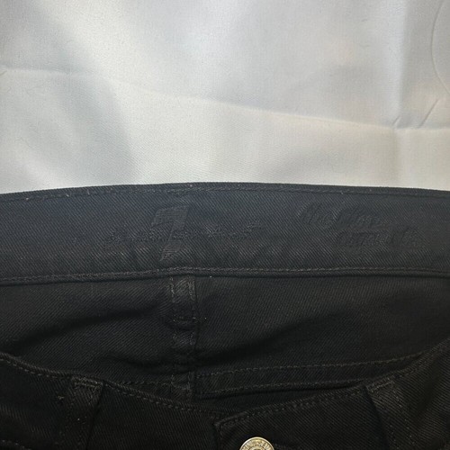7 for All Mankind Jeans Skinny Fit Cotton Spandex Distressed Detail Black W 26 - Picture 9 of 10