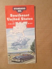 Standard Oil Highway Road Map of Southeast United States 1952