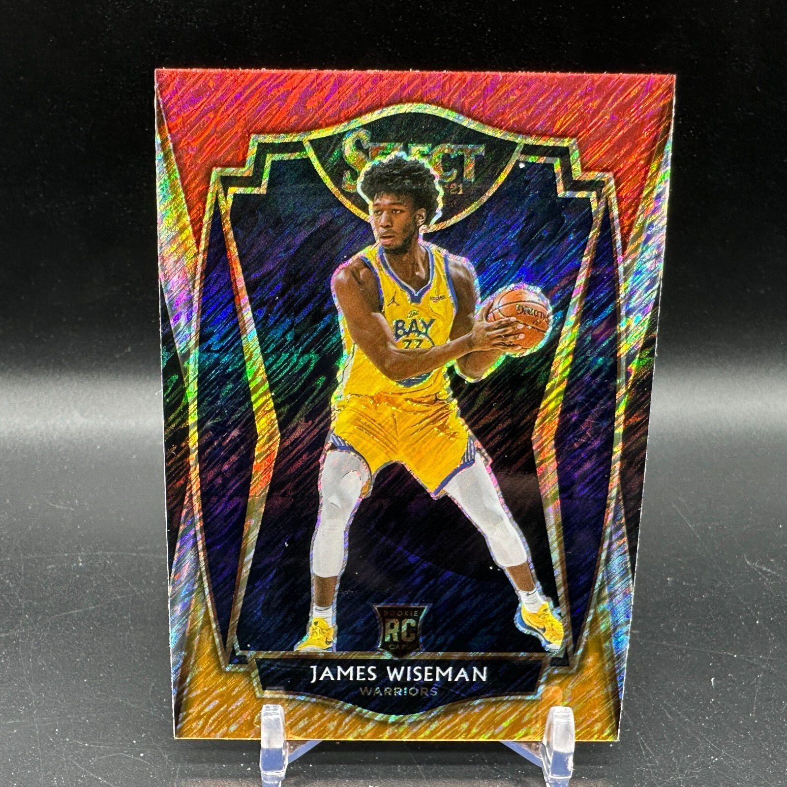 James Wiseman Rookie RC 2020-21 Select Premier Prizm Red White Orange Flash