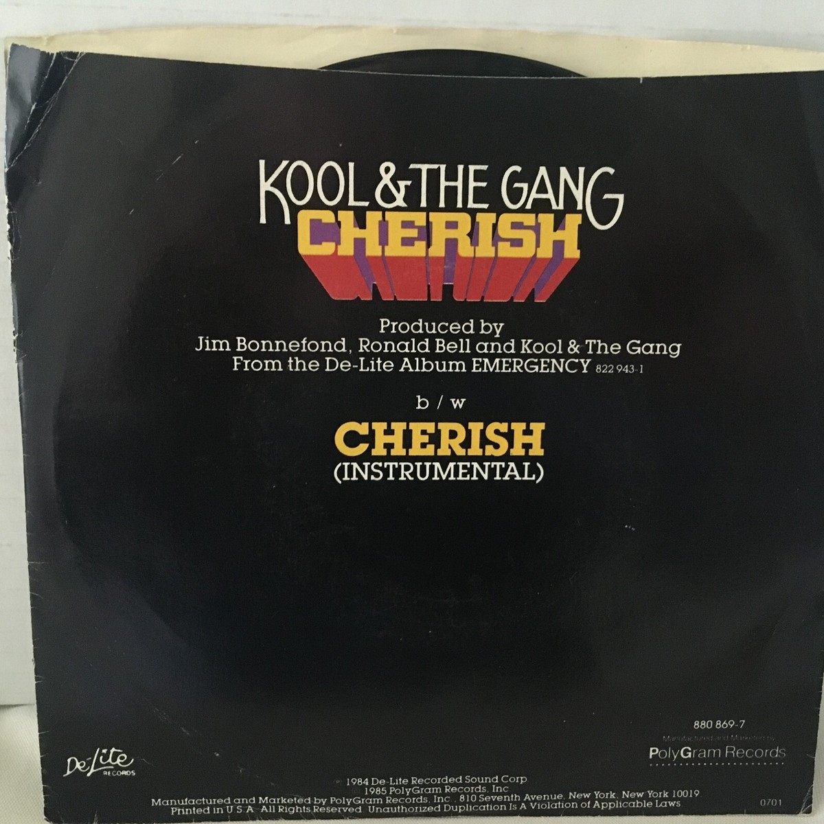 KOOL &THE GANG 45 SINGLE , CHERISH | eBay