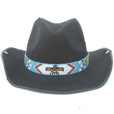 Western Seed Beaded Hat Band Fit Cowboy Hatband South West Multi Color Hat Band