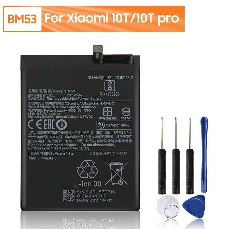 Batterie De Remplacement 5000mAh Pour Xiaomi Mi 10T Et Mi 10T Pro - Neuf Avec Outils