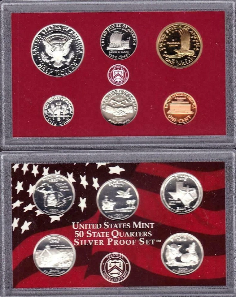 2004 S SILVER PROOF 11 COINS SET X 10 Sets, Total 13,38 Oz. Of SILVER - Image 3 of 4