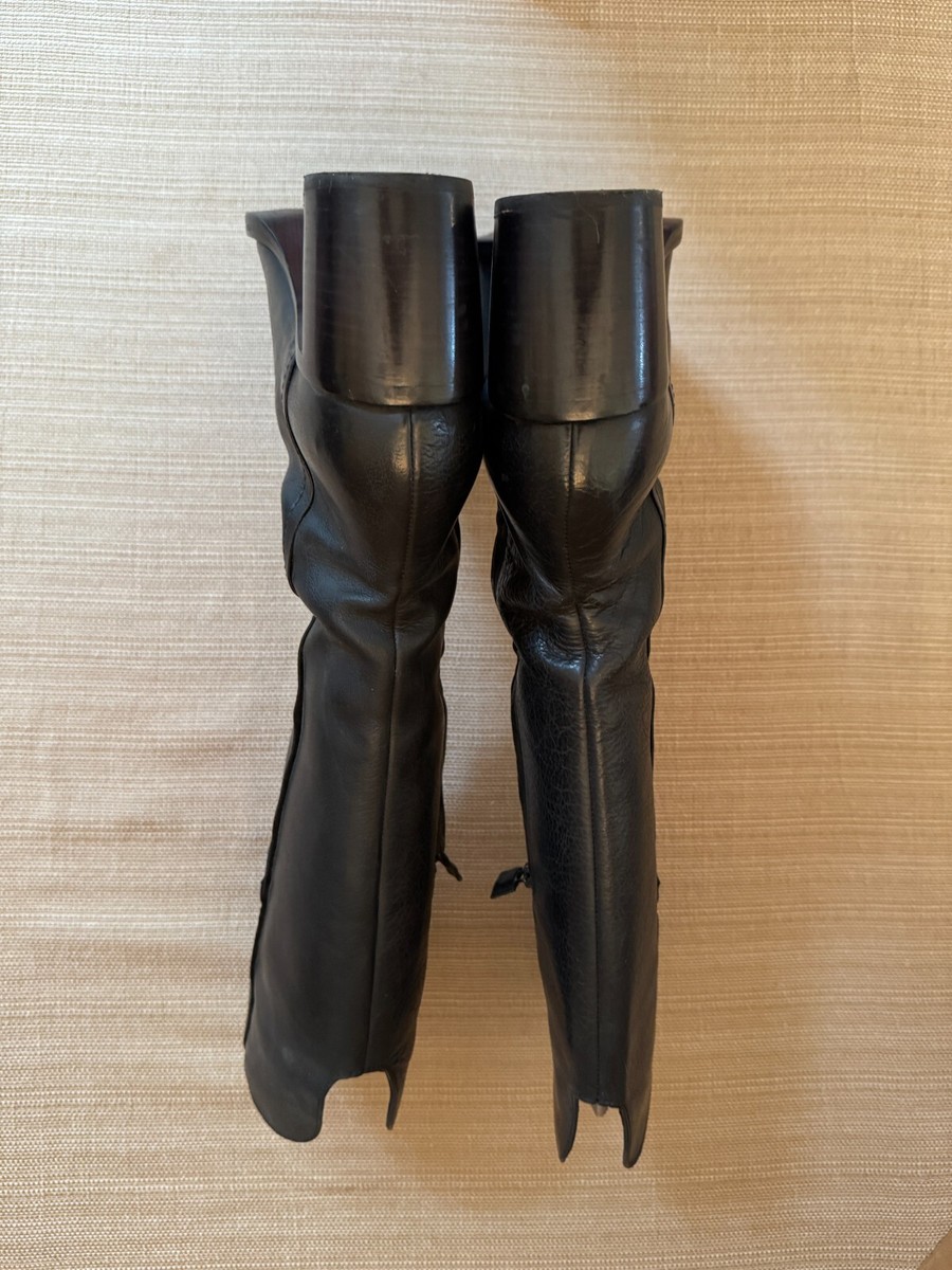 CNC Costume National Black Leather Mid-Calf Boots Vintage Costume National CNC Black Leather Boots with Mid  main image 3