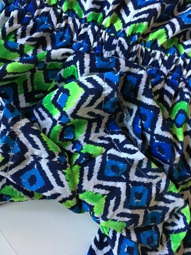 Women's Romper Blue Aztec Elastic Waist with Skirt 23" waist 26" Length 017-73 - Picture 7 of 10